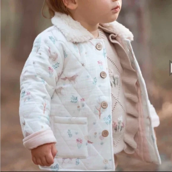 Elegant Baby Pony Meadow Organic Muslin Quilted Jacket 9-12 Months - Picture 1 of 17
